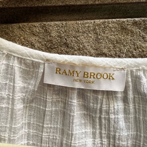 Ramy Brook London Flutter Sleeve Blouse Ivory White Cotton - Picture 8 of 11